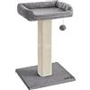 Feandrea Tiragraffi per Gatti Adulti, Colonna Tiragraffi in Sisal, Albero per Gatti da Interno con Piattaforma Lavabile, 45 x 40 x 71 cm Giacinto Grigio, Collezione CLAWFY PCA022W01