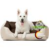 CopcoPet - Cuccia Rocco, Letto per Cani Idrorepellente 2 in 1, Completo in Finta Pelle, Materasso in Fiocchi di Schiuma Espansa o Schiuma di Viscosa Ortopedica