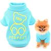 SMALLLEE_LUCKY_STORE Simpatico cartone animato cucciolo felpa in pile pullover maglioni per cani di piccola taglia media gatto Yorkie Chihuahua gattino caldo autunno inverno vestiti, blu, XL