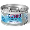 Magazzini GM Monge LeChat Natural Adult Sfilaccetti di Tonno Cotti a Vapore,ricco di proteine nutrizionali,con Omega-3 Naturali, Ricetta Superpremium, Alta Appetibilità, 80g (6, Tonno con Alici)