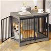 Hzuaneri 81cm Gabbia per Cani, Tavolo Supplemento, Nicchia Moderna per Cani, Gabbia per Cuccioli, Casetta per Animali, 2 porte, 55 x 81 x 67,5 cm, Avorio Chiaro DFC83605B