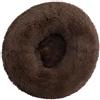HUAXIQUE Cuccia per Gatti Letto per Cani cuscino ciambella morbida per Cani di Piccola e Media Taglia per Gatti Rotonda in caldo Peluche Lettino nido peluche rotondo per Gatto e Cane 50x50x20cm Marrone