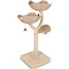 zooplus Tiragraffi Cat's Flower | base extra spessa | 2 cestini per dormire in giacinto d'acqua | incl. giocattolo per gatti | robusto e stabile | altezza: 130 cm