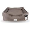 Ligo Milano - Lettino Cuccia per cani realizzata in Italia. Cuscino materasso per Cane cuccetta completamente sfoderabile e lavabile in lavatrice. (S: 64 x 53 cm, MARRONE/BEIGE)