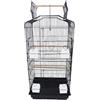 Pet's Solution - Gabbia per Uccellini Accessoriata con Tetto Apribile, 4 Mangiatoie, 3 Posatoi, 1 Trespolo Esterno, 1 Altalena, Vassoio Estraibile e Varie Aperture - 47x36x102h cm (NERO)