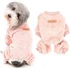 Ranphy Pigiama per Animali Domestici per Cani di Piccola Taglia Ragazzi Pullover PJS Cappotto Caldo Freddo Morbido Pile 4 Gambe Vestiti per Cucciolo Gatto Tuta Elastica Autunno Inverno, rosa,S