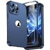 ORETECH Cover iPhone 14 Pro,Custodia iPhone 14 Pro con [ 2 x Pellicola Vetro Temperato] 2 in 1 Ultra Sottile Antiurto Hard PC Silicone Anti Graffio Cover - Blu