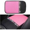 smilfuy Copertura per bracciolo dell'auto, in pelle, con strass di cristallo, antigraffio, impermeabile, protezione per console centrale, cuscino per auto, SUV, camion (rosa)