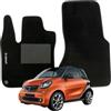 RAEM RICAMBI AUTO Set 2 Tappeti in Moquette Adatti per FORTWO dal 2014 in poi con 2 Attacchi - Compatibli NON Originali, con Bottoni di Fissaggio, con Battitacco cucito e antiscivolo
