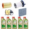 Cormar KIT TAGLIANDO COMPLETO FILTRI + OLIO CASTROL 5W30 COMPATIBILE CON GIULIETTA 1.6 MJT JTD