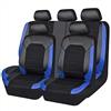 SSIMOO Set Coprisedili Auto per Suzuki Swift 2011-2023, Coprisedile in Pelle PU Anteriori E Posteriori Copri sedili Impermeabile Accessori,A/BLACK-BLUE