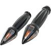 UUIUYGH frecce moto Per Strada Per King Per Dyna Per Sporster 1 Pollice 25mm Manubrio Moto Manopole Con Indicatori Di Direzione A LED Cromati frecce moto omologate(Black)