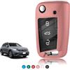 TOOMUME Cover Chiave TPU Trasparente Lucido, Custodia Chiave Copri Chiave Adatto per VW Volkswagen Golf 7 Tiguan T-Roc T-Cross Polo Seat Ateca Ibiza Leon Skoda Octavia Fabia Kamiq