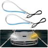 Tbest Luci di striscia per fari a LED, striscia di luce a LED DRL, striscia di LED per tubo ultra sottile per auto 60 cm, luce di marcia diurna, indicatore di direzione