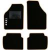QUEMAR Tappetini Auto per Idea 2003-2012, Bordo Beige, 1 Ricamo | Kit Tappeti Moquette e Gomma su Misura / Set 2 Anteriori + 2 Posteriori / Ricami e Colori Personalizzati / Antiscivolo