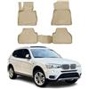 OMAC Tappetini in Gomma Tappetini Compatibili con BMW X3 F25 2010-2017 TPE Tappetini Auto Beige 4X