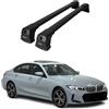 OMAC Barre portapacchi compatibili con BMW serie 3 G20 G80 2019-2024 barre di base in alluminio nero 2X