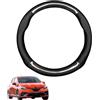 Aojiek Forma Rotonda in Coprivolante Auto Pelle Microfibra Fibra di Carbonio per Clio 4 mk4 2012-2018 Traspirante e Antiscivolo Copertura di Volante Protezione per Volante Auto(Black)