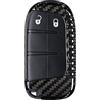 M.JVisun Genuino Fibra di Carbonio Custodie per Chiavi Auto Per Jeep Compass Grand Cherokee SRT Renegade Trailhawk Intelligente Cover Chiave Guscio Chiave - A Stile - Nero