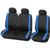 MBROS Set Copri Sedile Coprisedili Universali Auto per Master 3 Posti 2+1 Coprisedili per Furgoni Transporter per Interni di Camion 2+1 Posti(Blue)