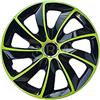 NRM Copricerchi STIG EXTRA nero/verde, set da 4 pezzi