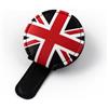 Generic Clip universale per aletta parasole auto in PU, clip per occhiali, morsetto per occhiali, supporto portaocchiali da sole per auto compatibile con tutte le Mini Cooper One JCW S PJ05 (nero Union Jack)