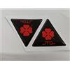 AZgraphishop KIt 2 STICKERS ADESIVI 3D RESINATI COMPATIBILI CON ALFA ROMEO QUADRIFOGLIO CROMATO JTDM (Rosso, 6 cm) JTDM-CR