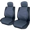 Rebeca Shop Coprisedili per Auto Universali, Coppia Anteriore, tessuto Deluxe Gabardine, universali, adatti a tutte le tipologie di sedili auto (Grigio con rigo Grigio, Poggiatesta Fisso o Removibile)