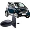 RAEM RICAMBI AUTO Specchietto Retrovisore DX Nero per FORTWO 1998-2006 - Specchio Completo con Regolazione Meccanica/Manuale - Compatibile, Non Originale (Destro - Lato Passeggero)