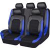 VENYAA Auto Set Coprisedili per VW T-Cross T-ROC T-ROC Sport Caravelle Sharan 2000-2023 2024, 9 Pezzi Pelle Traspirante Impermeabile Coprisedili Auto Protezioni Sedile Accessori,Blue