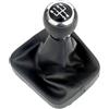VOALVT Testa Leva Cambio Per VW Per Golf 5 Per A5 MK 2004 2005 Per Golf 5 Per Plus 2004 2005 2006 2007 2008 Pomello Del Cambio A 5/6 Velocità Con Cuffia In Pelle Marce Leva Pomello(5 Speed6)
