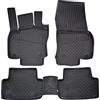 J&J AUTOMOTIVE Tappetini Auto in Gomma su Misura per Volkswagen Allspace 2 2016-2024, Set da 4 Pezzi, 3D - con Bordo Alto, Antiscivolo, Inodore, Colore Nero, TPE