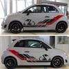 worldcustomchopper Adesivi Stickers Kit Racing compatibile con Fiat 500 Abarth + Scorpione Auto tuning Sport (Tutto Nero Opaco)