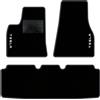 QUEMAR Tappetini Auto compatibili con Tesla Model S 2012-2021 / Kit Tappeti Moquette e Gomma su Misura (Set 2 Anteriori + 1 Posteriore) / Ricami e Colori Personalizzati (Bordo Antracite, 2 Ricami)