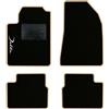 QUEMAR Tappetini Auto per Lancia Delta 2008-2014, Bordo Beige, 1 Ricamo | Kit Tappeti Moquette e Gomma su Misura / Set 2 Anteriori + 2 Posteriori / Ricami e Colori Personalizzati / Antiscivolo