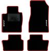 QUEMAR Tappetini Auto compatibili con Nissan Juke II dal 2020 anche Hybrid/Kit Tappeti Moquette e Gomma su Misura (Set 2 Anter.+2 Poster.)/ Ricami e Colori Personalizzati (Bordo Rosso, 2 Ricami)