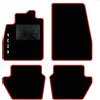 QUEMAR Tappetini Auto compatibili con Ford Puma dal 2019 anche Hybrid/Kit Tappeti Moquette e Gomma su Misura (Set 2 Anteriori + 2 Poster.)/ Ricami e Colori Personalizzati (Bordo Rosso, 1 Ricamo)