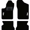 QUEMAR Kit Tappetini Auto per Fiat 600 1998-2010, Bordo Nero, 2 Ricami