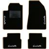 QUEMAR Tappetini Auto per Alfa Romeo Giulietta, Bordo Beige, 4 Ricami | 2010-2016 / Kit Tappeti Moquette e Gomma su Misura / Set 2 Anteriori + 2 Posteriori / Ricami e Colori Personalizzati