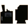 QUEMAR Tappetini Auto compatibili con Smart Fortwo W451 2007-2014 / Kit Tappeti in Moquette e Gomma su Misura (Set 2 Anteriori) / Ricami e Colori Personalizzati (1 Ricamo, Bordo Beige)