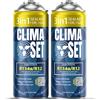 Clima Set ClimaSet 3in1 Sostituto R134a - gas R134a, R12 Olio e Turafalle per impianti di climatizzazione - kit ricarica clima auto - refrigerante R134a - 1 x bombolette ECO