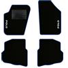 QUEMAR Tappetini Auto per Polo IV 2001-2009, Bordo Blu, 2 Ricami | 9N - 9N3 / Kit Tappeti Moquette e Gomma su Misura / Set 2 Anteriori + 2 Posteriori / Ricami e Colori Personalizzati