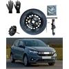 D'ANGELO 1988 Kit Ruotino di Scorta 16 compatibile con Dacia Sandero/Sandero Stepway con Cric, Chiave, Vite, Guanti e Sacca 125/85R16
