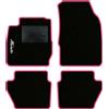 QUEMAR Tappetini Auto compatibili con Ford Fiesta MkVI 6 serie 2008-2017/Kit Tappeti Moquette e Gomma su Misura (Set 2 Anteriori + 2 Poster.)/Ricami e Colori Personalizzati (1 Ricamo, Bordo Rosa)