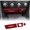 KUNGKIC Per Mercedes-Benz SLK 2004-2010 Accessori Fibra di carbonio Auto AC Pannello di comando Telaio Vano inferiore Adesivi Parti Auto Regalo (A,Rosso)