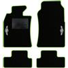 QUEMAR Tappetini Auto compatibili con MINI R50 R52 Cabrio R53 2001-2007/ Kit Tappeti Moquette e Gomma su Misura (Set 2 Anteriori+2 Poster.)/ Ricami e Colori Personalizzati (Bordo V.Acido, 2 Ricami)