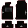 QUEMAR Tappetini Auto compatibili con MINI R50 R52 Cabrio R53 2001-2007/ Kit Tappeti Moquette e Gomma su Misura (Set 2 Anteriori+2 Poster.)/ Ricami e Colori Personalizzati (Bordo Rosso, 4 Ricami)