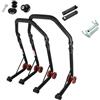 Sefis moto SEFIS D18 Set di supporti per moto con boccole a prisma M8, supporto per ruota anteriore e posteriore, supporto di servizio anteriore e posteriore, supporto di montaggio per moto, cavalletto (Nero