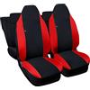 Lupex Shop Coprisedili auto compatibili con Smart ForFour, Made in Italy, tessuto poliestere, set sedili completi anteriori e posteriori (Nero - Rosso)