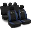 Auto Accessori Lupex - Coprisedili Auto Compatibili per Mito, prodotto Made In Italy, Set fodere sedili completi, nome Logo Ricamato, tessuto poliestere (Nero/Blu Scuro)